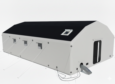 Палатка надувная пневмокаркасная 12 x 6 x 3,3 м