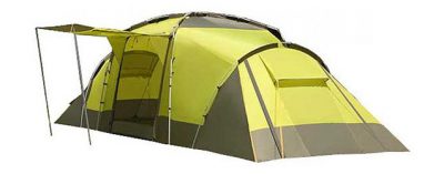 Палатка туристическая 4 х местная ( четырехместная ) с тамбуром , цвет: желтый,серый